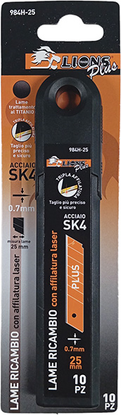 LAME A SPEZZARE MM.25 LIONS PLUS 984H-25 BLACK    