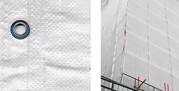 RETE PONTEGGI STUOIA OCCHIELLATA BIANCA           