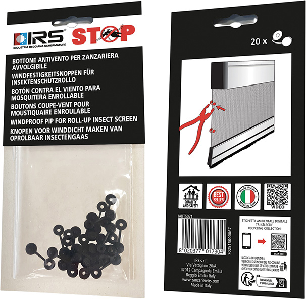 BOTTONCINI ANTIVENTO PER ZANZARIERA AVVOLGIBILE   
