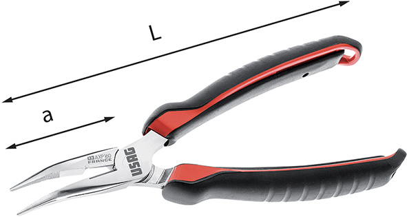 PINZE B.MEZZOTONDI LUNGHI PIEGATI USAG 133 AXP    