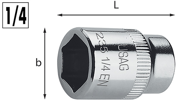 CHIAVI A BUSSOLA F. ESAGONALE USAG 235 1/4 EN     