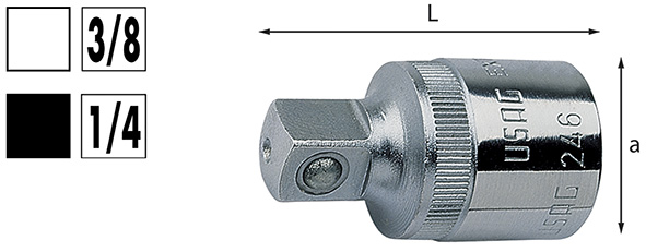 RACCORDO RIDUTTORE USAG 246 F.3/8 - M.1/4         