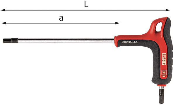 CHIAVI MASCHIO ESAGONALE C/IMPUGNATURA USAG 280 HG