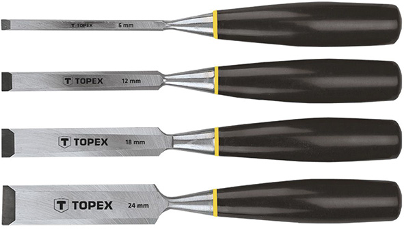 SCALPELLI PER LEGNO TOPEX 09A310 SERIE 4 PEZZI    