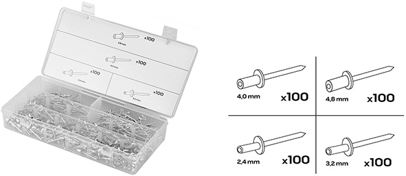RIVETTI ALLUMINIO ASS. PZ.400 NEO TOOLS 11-970    