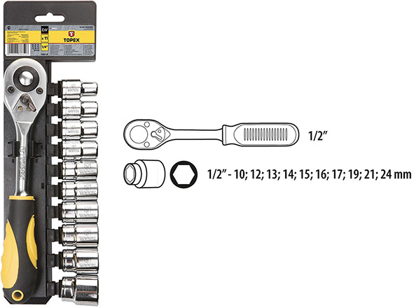 CHIAVI A BUSSOLA 1/2 SERIE PZ.11 TOPEX 38D652     