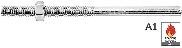 BARRETTA FILETTATA TECFI ZINCATA C/DADO ESAGONALE 