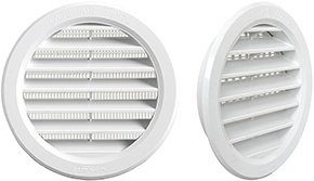 GRIGLIE DA INCASSO TONDE PLASTICA CON RETE        