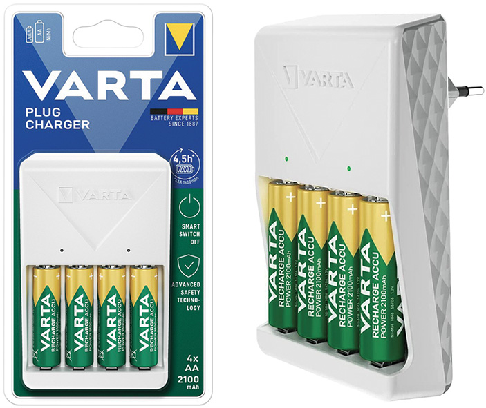 CARICABATTERIE VARTA PLUG CHARGER 4XAA            