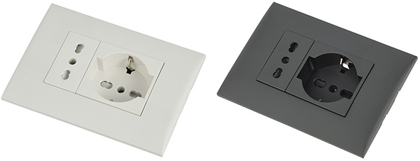 PRESE PLACCHE ELECTRALINE PRECOMPOSTE BIP+SCHUKO  