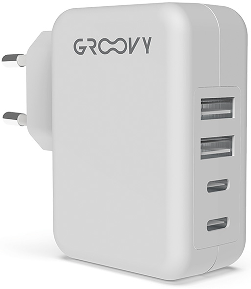 SPINE MURO CARICATORE GROOVY 4.8A 2USB-C+2USB-A   