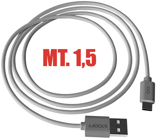 CAVO GROOVY USB-A / TYPE-C * FAST CHARGE 3.0A     