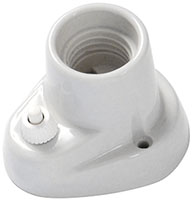 PUNTO LUCE IN PORCELLANA BIANCO E27 C/INTERRUTTORE