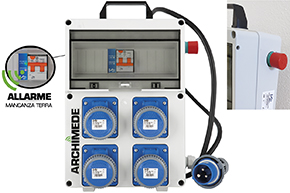 QUADRI VB IP65 ARCHIMEDE 4 PRESE BLU FUNGO+ALLARME