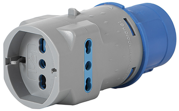 ADATTATORI VB SPINA BLU 2 PRESE BIPASSO 1 SCHUKO  