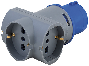 ADATTATORI VB SPINA BLU 3 PRESE SCHUKO            