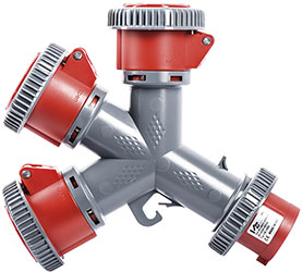 MOLTIPLICATORI VB ROSSO 3 PRESE IP67              