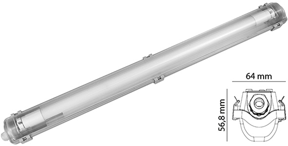 PLAFONIERE NOVA PER 1 TUBO LED T8 (NON INCLUSO)   