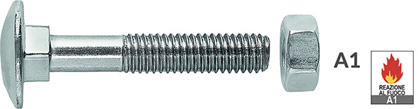 BULLONI TECFI TESTA TONDA ZINCATI C/DADO ESAGONALE