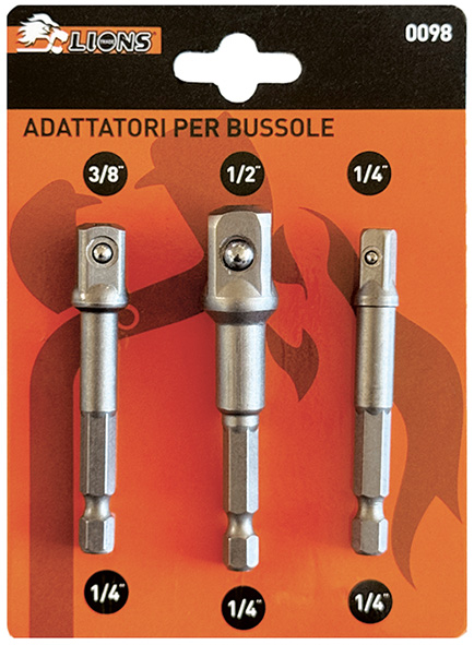 INSERTI PER BUSSOLE 1/4-3/8-1/2 LIONS 0098 PZ.3   