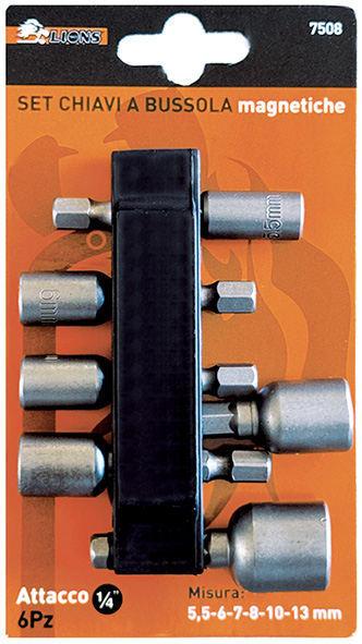 INSERTI MAGNETICI BUSSOLA 1/4 LIONS 7508 SER. PZ.6