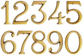 NUMERO CIVICO OTTONE LUCIDO MM.100                