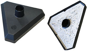 BASE TRIANGOLARE CON CEMENTO PER COLONNINA        