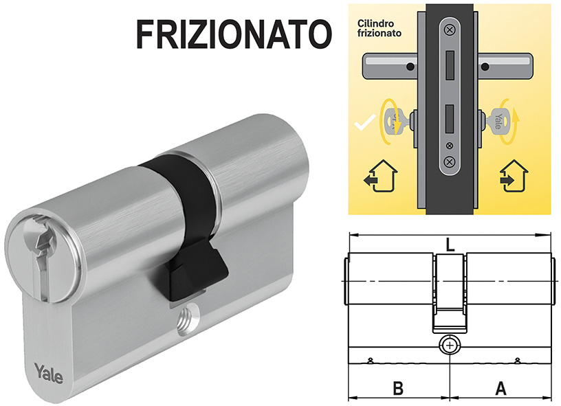 CILINDRI YALE Y500 CHIAVE-CHIAVE FRIZIONATI       