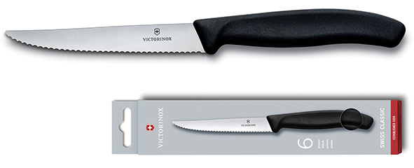 COLTELLI VICTORINOX BISTECCA L.ONDULATA PZ.6 NERO 