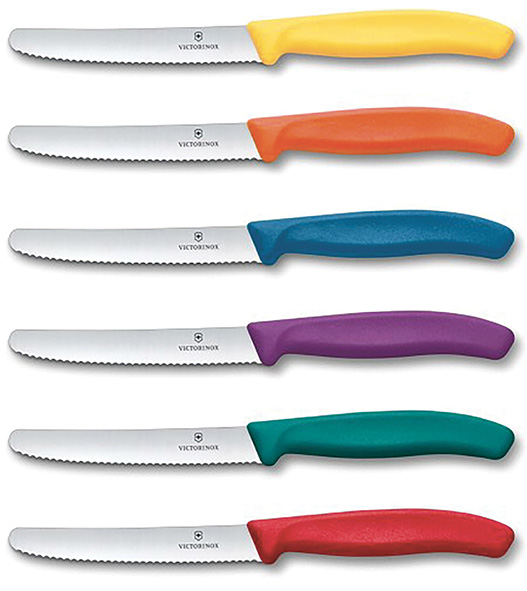 COLTELLI VICTORINOX TAVOLA L.ONDULATA PZ.6 MIX    