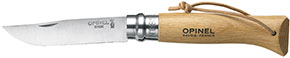 COLTELLI OPINEL VIROBLOC LAMA INOX LACCIO CUOIO   