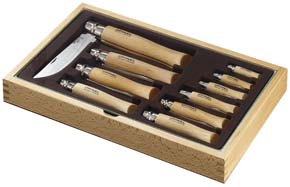 COLTELLI OPINEL 10 PZ COFANETTO RACCOGLI MONETE   