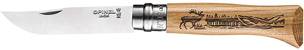 COLTELLI OPINEL VIROBLOC PIROGRAFATI CERVO        