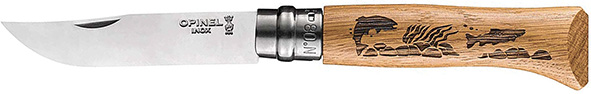 COLTELLI OPINEL VIROBLOC PIROGRAFATI PESCI        