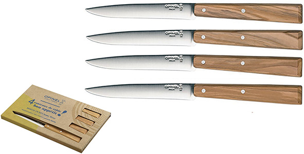COLTELLI OPINEL 125 TAVOLA 4PZ MANICO LEGNO ULIVO 