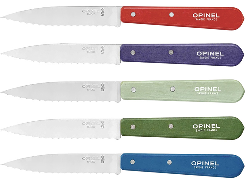 COLTELLI OPINEL SEGHETTATI ART.113 LEGNO COLORATO 