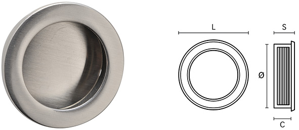 MANIGLIE ZAMA DA INCASSO MITAL ART.MA35           