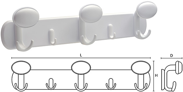 APPENDIABITI RESINA 3 POSTI MITAL ART.TA93        