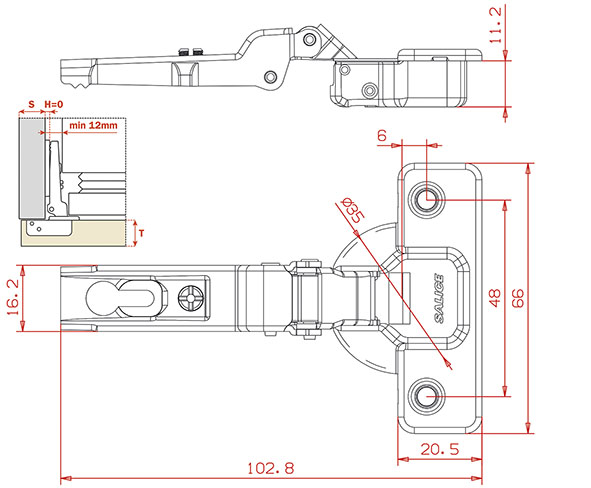 CERNIERE SALICE FRIGORIFERO C2ABF99               