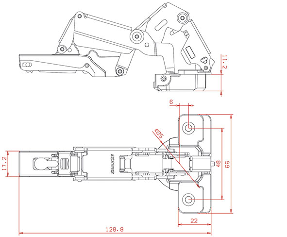 CERNIERE SALICE 165 GRADI C2AFA99                 