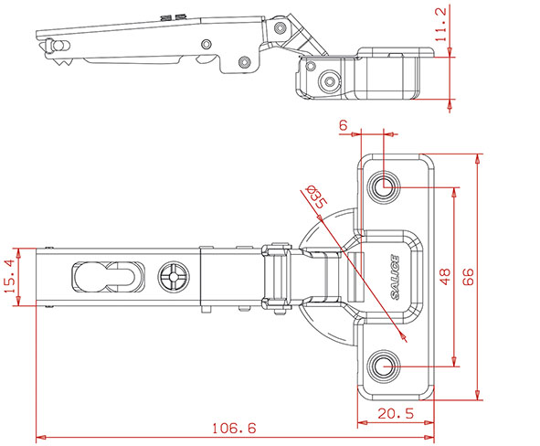 CERNIERE SALICE 110 GRADI C2A6A99                 