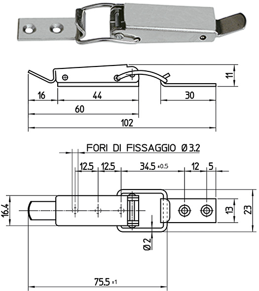 CHIUSURE A LEVA ACCIAIO NICHELATO ART.2.03.00     