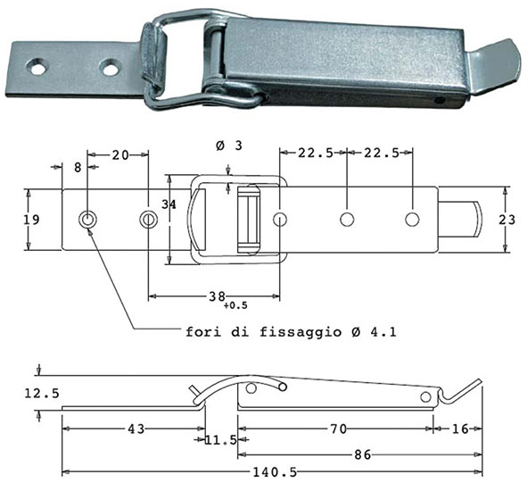 CHIUSURE A LEVA SIPA ACCIAIO ZINCATO ART.1490     