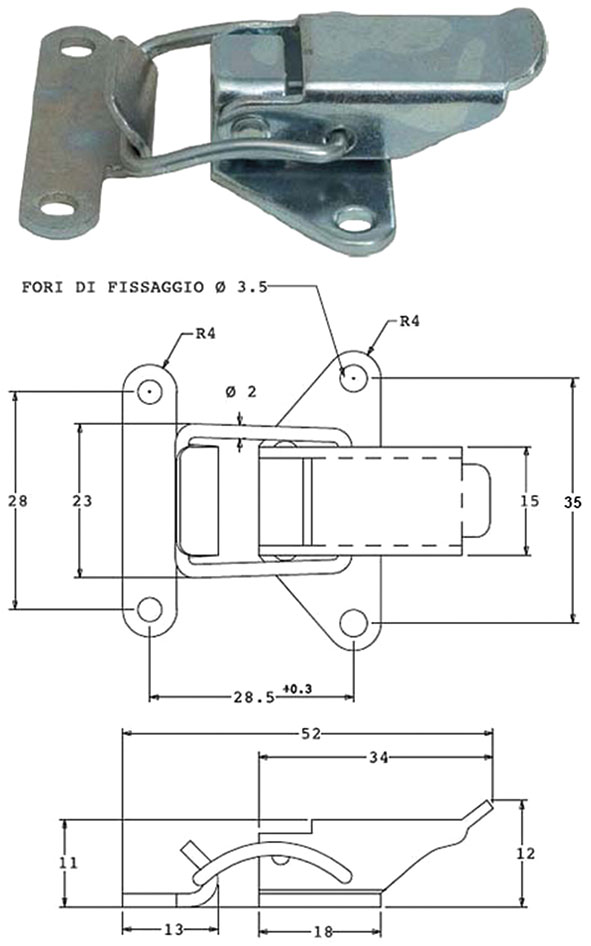 CHIUSURE A LEVA SIPA ACCIAIO ZINCATO ART.1515     