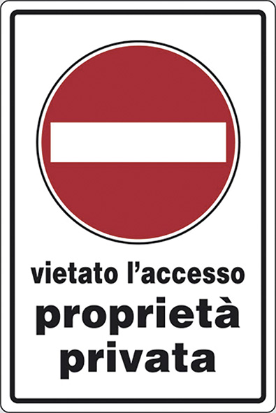 CARTELLI ALLUMINIO VIETATO L'ACCESSO PROPR.PRIVATA