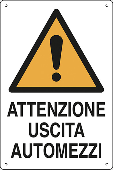 CARTELLI POLIONDA ATTENZIONE USCITA AUTOMEZZI     