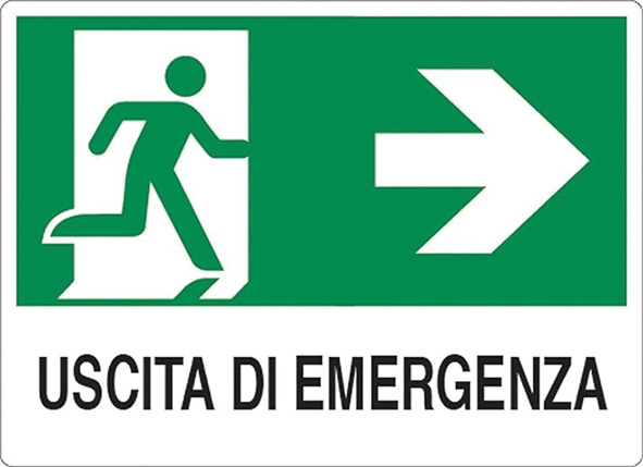 CARTELLI ALLUMINIO USCITA DI EMERGENZA DESTRA     