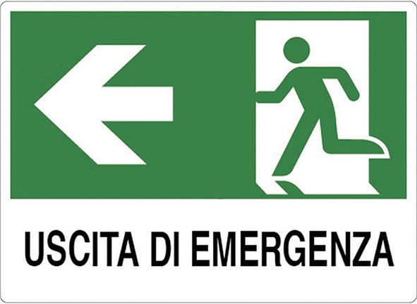 CARTELLI ALLUMINIO USCITA DI EMERGENZA SINISTRA   