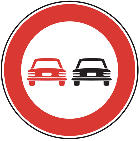 SEGNALI STRADALI DIVIETO DI SORPASSO FIG.48       