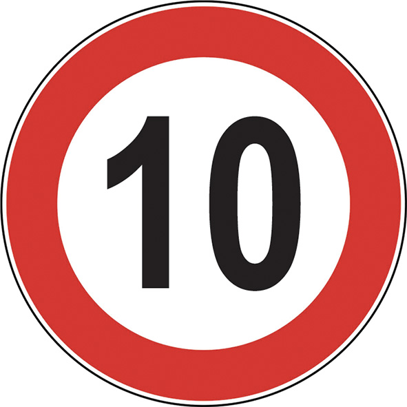 SEGNALI STRADALI LIMITE VELOCITA' 10 KM/H FIG.50  